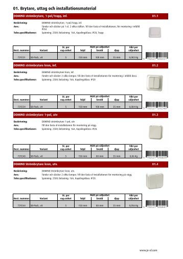 01. Brytare, uttag och installationsmaterial - JO-EL