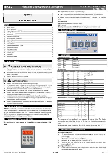 Installing and Operating Instructions - Dixell