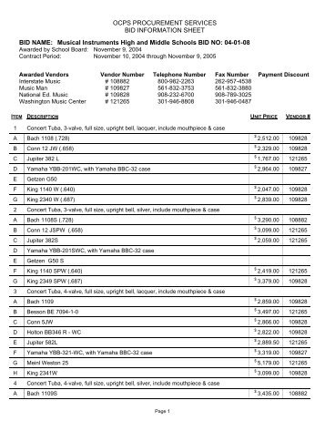 Musical Instruments High and Middle Schools ... - Procure.ocps.net