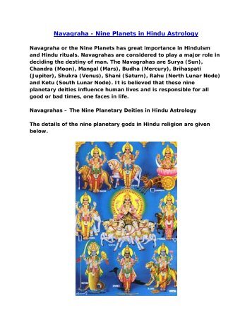 Navagraha - Nine Planets in Hindu Astrology - Londonsrimurugan.org