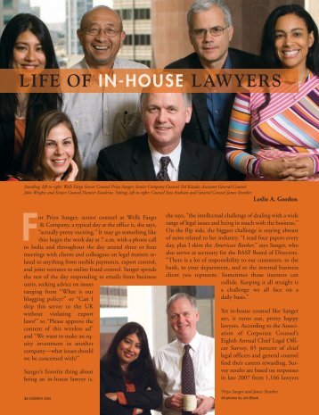 LIFE OF IN-HOUSE LAWYERS - The Bar Association of San Francisco