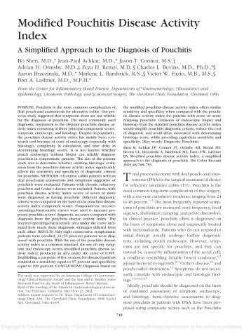 Modified Pouchitis Disease Activity Index: A ... - Cleveland Clinic