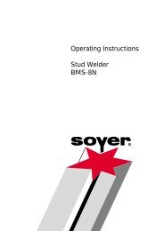 Operating Instructions Stud Welder BMS-8N - Soyer-shop.de
