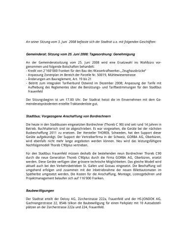 06/2008 Aus dem Stadtratsprotokoll vom 3. Juni 2008 [PDF, 17.0 KB]