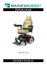 POWER CHAIR Liberty 361 OWNER'S MANUAL - Revolution Mobility