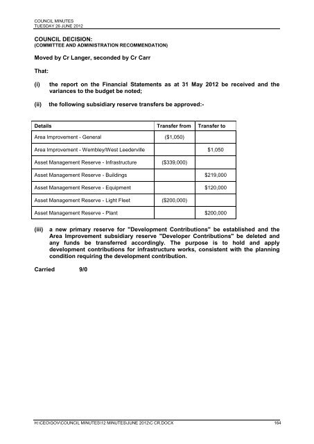 Council Minutes - Town of Cambridge