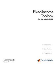 Fixed-Income Toolbox - MathWorks