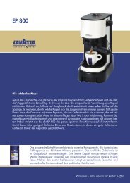 Datenblatt EP 800 (pdf-Datei) - Wendum - Lavazza Espresso Point