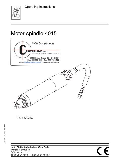 Motor spindle 4015 - Centerline Inc