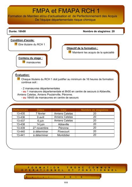 Le Groupement Formation - SDIS80