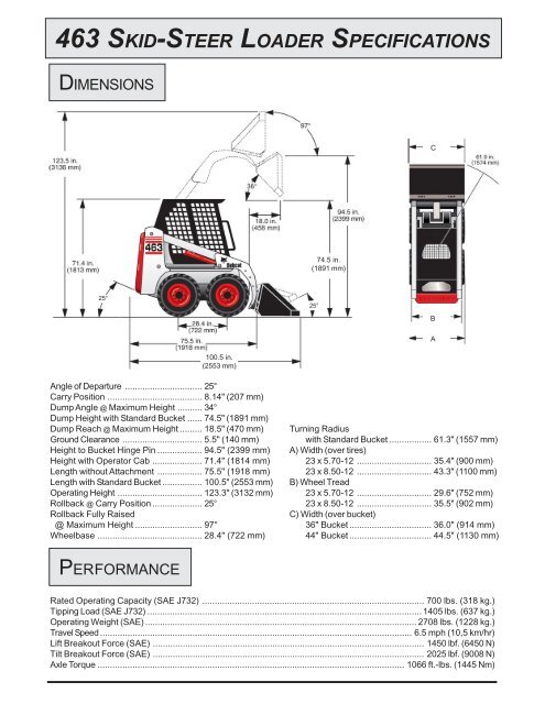 463 SKID-STEER LOADER SPECIFICATIONS - Lewis Rents