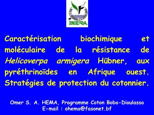 CaractÃ©risation biochimique et molÃ©culaire de la ... - Abrapa