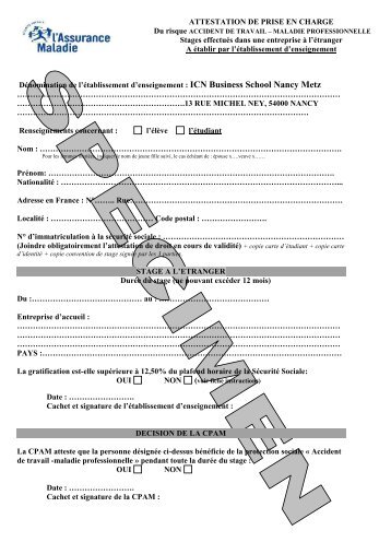 Attestation CPAM - ICNContact