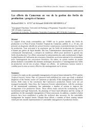 Les efforts du Cameroun en vue de la gestion des forÃªts de ...
