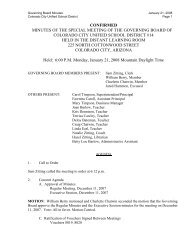 confirmed minutes of the special meeting of the governing board of ...