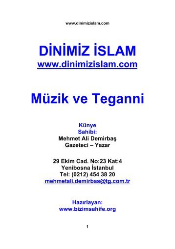 DÄ°NÄ°MÄ°Z Ä°SLAM MÃ¼zik ve Teganni - Bizim Sahife