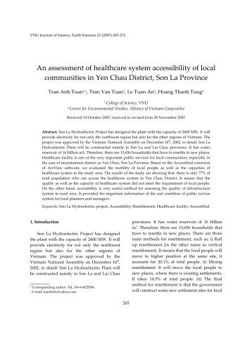 An assessment of healthcare system accessibility of local ...