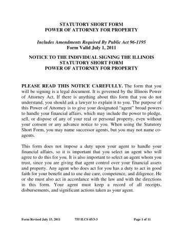 STATUTORY SHORT FORM POWER OF ATTORNEY FOR ...