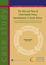 The ebb and flow of child health policy development in South Africa