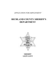 Application - Richland County Sheriff's Department