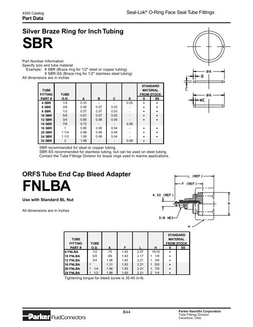 Seal-Lok O-Ring Face Seal Tube Fittings - Precision Fitting & Gauge