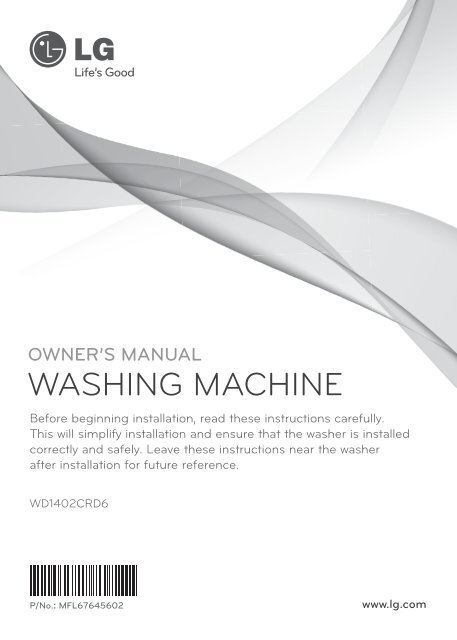 LG 7.5KG Washer/4kg Dryer Frontloader User Manual Download