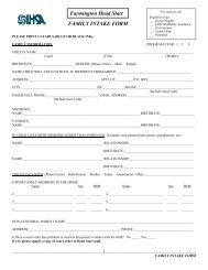 Family Intake Form - Farmington Public Schools