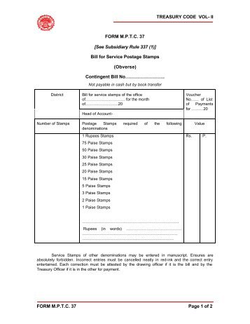 TREASURY CODE VOL- II FORM M.P.T.C. 37 ... - Mptreasury.org