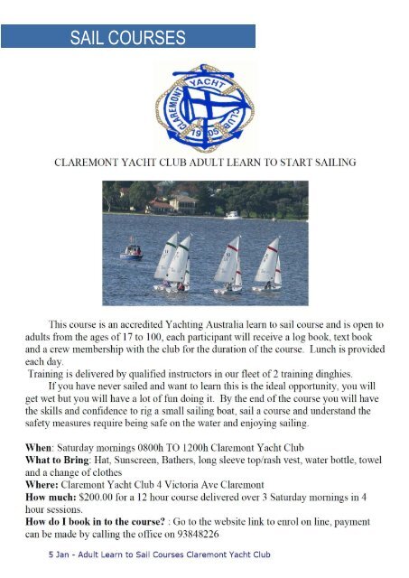 Midstream Newsletter DRAFT December 2012 - Claremont Yacht Club