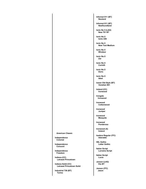 Font Foundries The List of Fonts