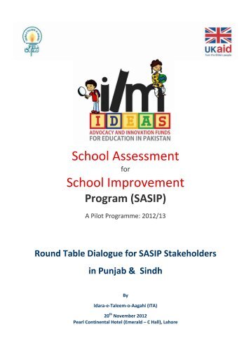 School Assessment School Improvement - Idara-e-Taleem-o-Aagahi