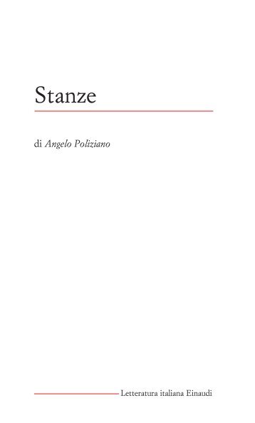 Stanze - Letteratura Italiana