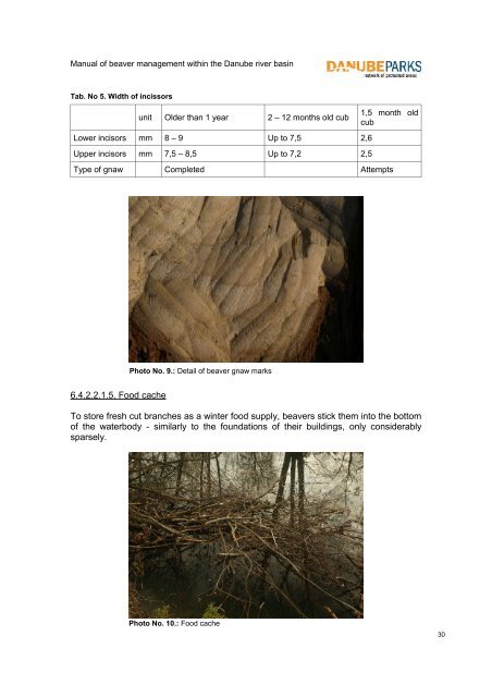 Manual of beaver management within the ... - DANUBEPARKS