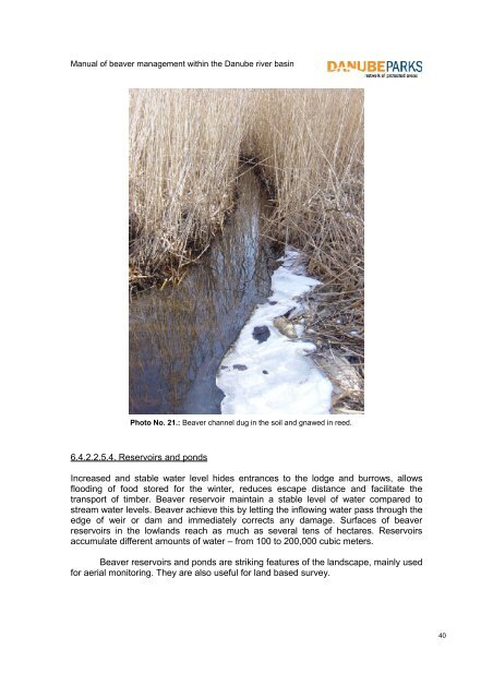 Manual of beaver management within the ... - DANUBEPARKS