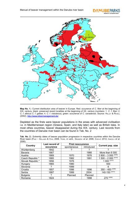 Manual of beaver management within the ... - DANUBEPARKS