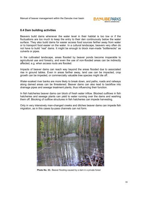 Manual of beaver management within the ... - DANUBEPARKS