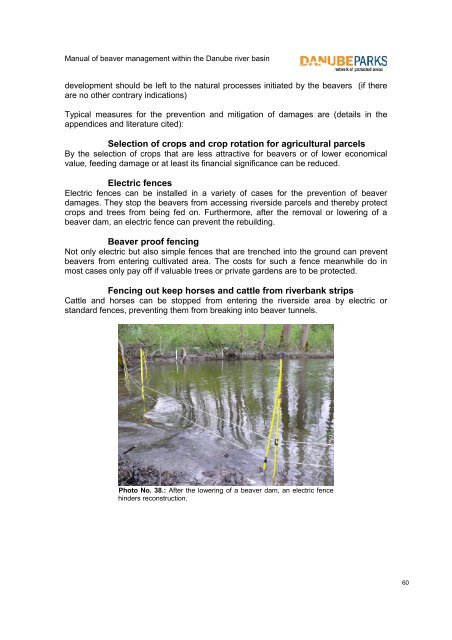 Manual of beaver management within the ... - DANUBEPARKS