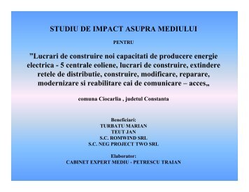 STUDIU DE IMPACT ASUPRA MEDIULUI âLucrari de construire noi ...