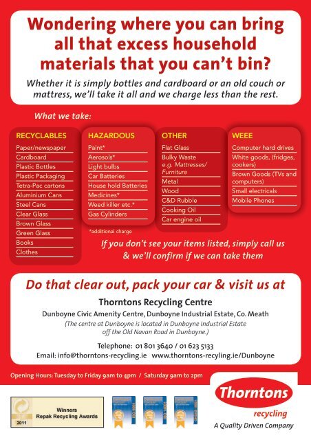 Dunboyne CA Leaflet 2012 - Thorntons Recycling