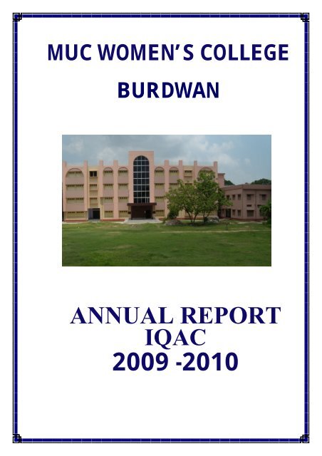 Annual Report Muc Women S College Burdwan