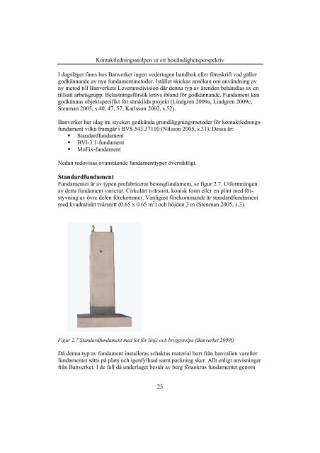 Kontaktledningsstolpen ur ett bestÃ¤ndighetsperspektiv