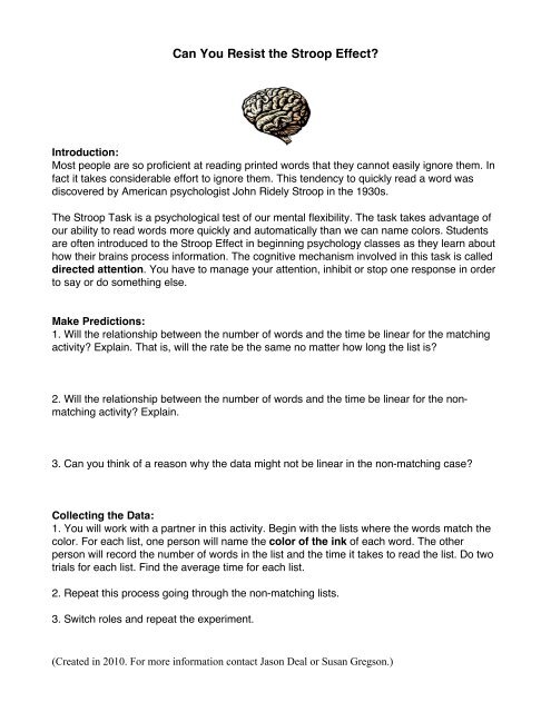 stroop effect introduction