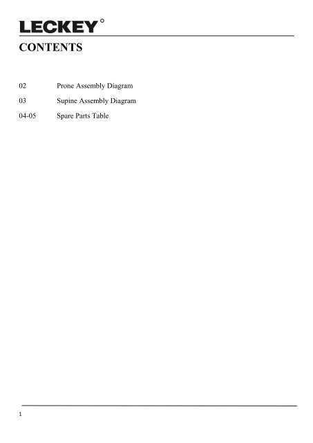 HORIZON STANDER Spare Parts Catalogue - Leckey