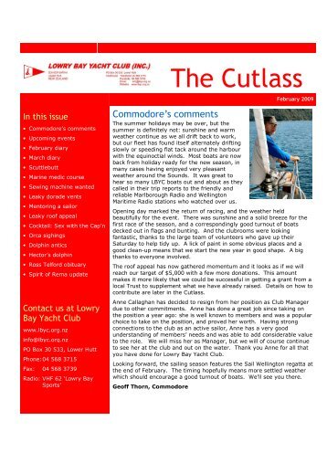 The Cutlass - Lowry Bay Yacht Club