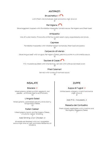 Dinner Menu - L'Angolo 5th Ave | Naples Florida Authentic Italian ...