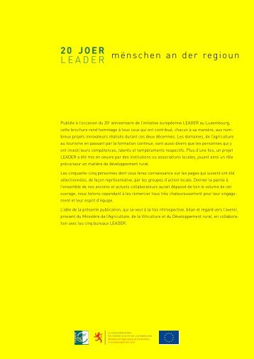 20 joer leader mënschen an der regioun - LEADER Luxemburg