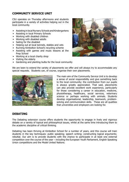 Sixth Form Prospectus - Kimbolton School