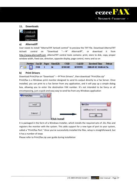 eezeeFAX User Manual as PDF-File