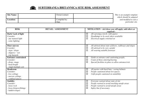 Site Manager Risk Assessment Examples Venue Risk Assessment Template Sampletemplatess Sampletemplatess