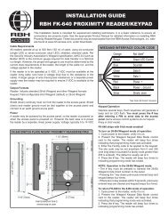 installation guide rbh fk-640 proximity reader/keypad - TristateTelecom